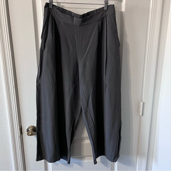 Eileen Fisher Women’s Small Gray Wide Leg Pleated Front Pants - Picture 1 of 10